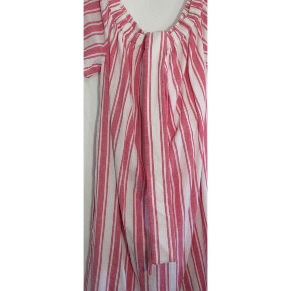 Michael Kors Red & White Striped Off the Shoulder Flutter Sleeve Dress Small NWT - Picture 3 of 5